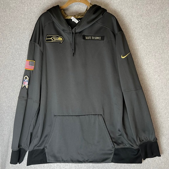 Nike Other - Nike Seattle Seahawks Salute to Service NFL Therma-FIT Hoodie 3XL Gray XXXL *see